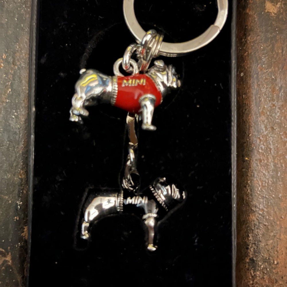 Mini Bulldog Keychains - Red and Black